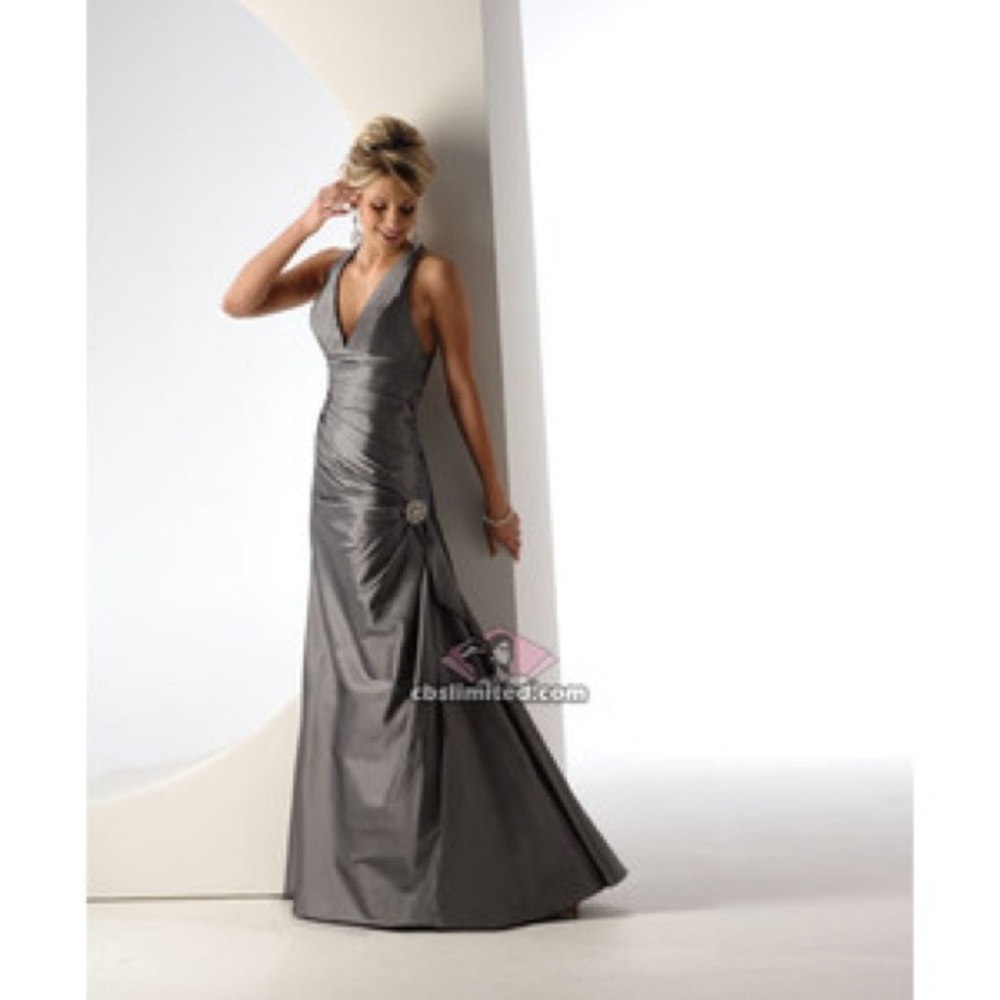 Silver Grey Prom Dress (size 2)